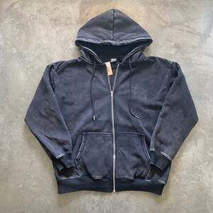 Stussy Basic Zip Hoodie Black Distressed Men’s Medium